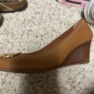 Tory Burch Tan Wedge Shoes